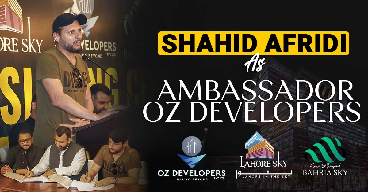 Shahid Afridi as Ambassador OZ Developers
