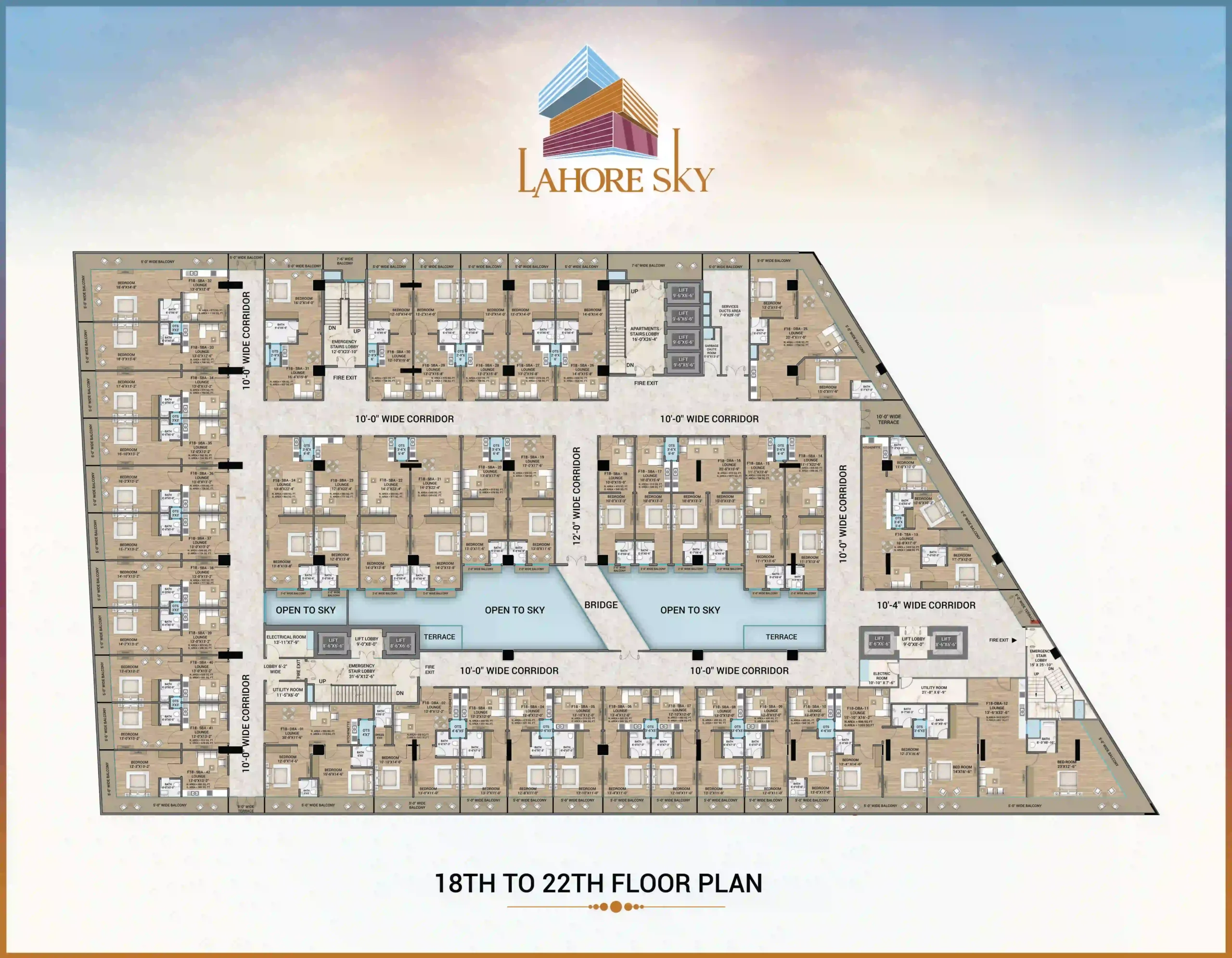 18th & 22st Floor Plan